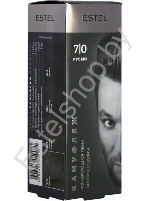 Краска-пена камуфляж против седины для окрашивания волос ALPHA ESTEL 7/0 Русый набор (1 шт ампула 10 мл , 1 шт оксигент 10 мл, 1 шт пенообразователь)
